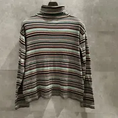 BEAMS BOY ハッピータートル マルチボーダー リブタートル 日本製のサムネイル