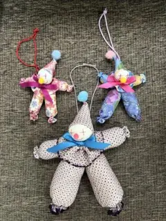 おばあちゃんの手作り ハンドメイド ぬいぐるみ 人形 3点セット