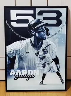 NYヤンキース アーロンジャッジMLB！A3サイズポスターフレーム付き