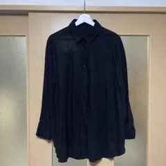 GUジーユーリネンブレンドオーバーサイズシャツ