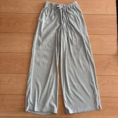 GU GIRLSリブプルオンワイドパンツ　150