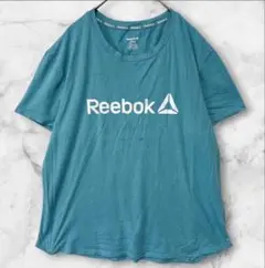 リーボック【L】センターロゴ Tシャツ 半袖 ブルー スポーツ ビッグシルエットのサムネイル