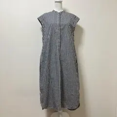 良品計画　無印良品　ロングワンピース　ナチュラル　ポケット　ギンガム　チェック