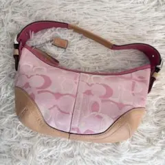 ✨良品✨ コーチ ワンショルダーバッグ ホーボー 1850 シグネチャー ピンク