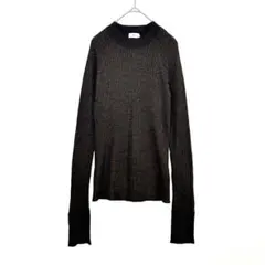 IENA イエナ　クルーネック　切り替えニット　リブ編み　伸縮性　黒/ゴールド