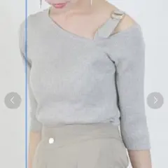 RANDA グレー ニット トップスのサムネイル
