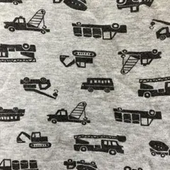 ベルメゾン ジータ パジャマ 長袖 半袖 綿 100 グレー はたらく車