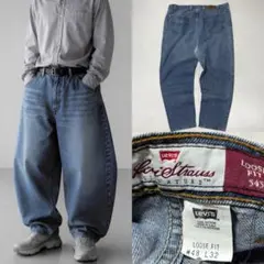 90s Levi’s USA製 545 W48 デニム バギー フェード 極太のサムネイル