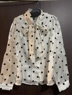 Dazy 水玉模様リボン付き長袖ブラウス 新品