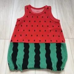 美品✨スイカ柄 ベビー ロンパース ノースリーブのサムネイル