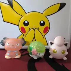 ポケモンキッズ 指人形　ブルー　シェイミ　クリア ソフビ 初期 フィギュア