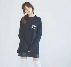 LAVANDA ラバンダ 宇野実彩子 モノグラムロングTシャツ 長袖 ブラック