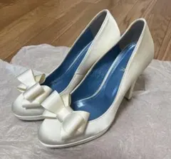 BENIR リボン付き 12cmヒール ウェディングシューズ