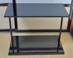 美品 茶道具 碌々斎好写 糸巻棚 二重棚 青漆爪紅 組み立て式 元箱