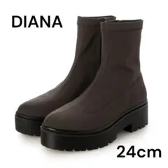 美品★DIANA★ダイアナ★ストレッチブーツ★レインブーツ★厚底★撥水