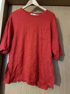 mat quotidien 赤ポケットTシャツ　麻のサムネイル