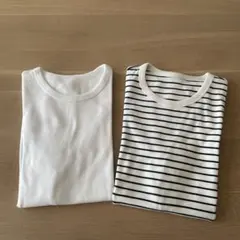 UNIQLO ホワイト＆ストライプ 半袖Tシャツ XL