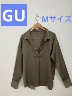 GU　Mサイズ　オリーブ色 長袖シャツ