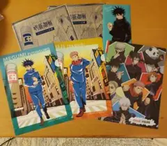 呪術廻戦 クリアファイル 4枚セット + 缶バッジ