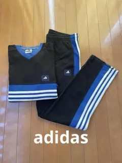 期間限定値下中 adidas スウェット セットアップ 上下 黒✖️青 M メンズ