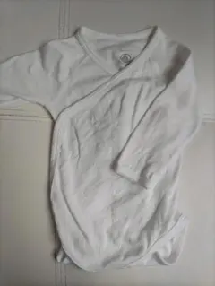 【プチバトー/67cm】白 無地 長袖 肌着 ロンパース