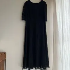 アールズガウンドレス ブラック 総レース ワンピース 結婚式 パーティードレス