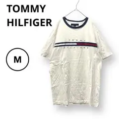 トミーヒルフィガー ブランドロゴTシャツ デカロゴ 刺繍 切り替え デザイン