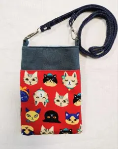 猫柄 スマホショルダーバッグ