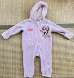 ミニーちゃん フリースロンパース ピンク