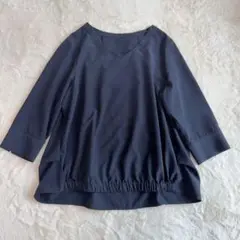 大きいサイズ【エウルキューブ】 フロントギャザー バックタック ブラウス 13