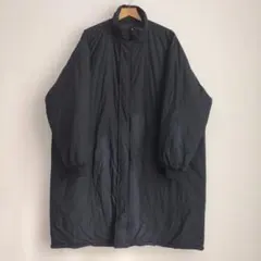 CITEN/パデッド 中綿ロングコート/ブラック　ダークネイビー/Ｌサイズ