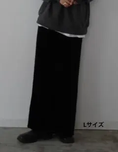 【新品】しまむら hideka ベロアナロースカート ブラック Lサイズ