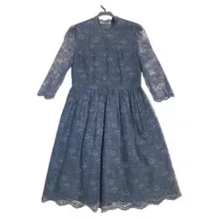 【処分SALE】ユニバーバルミューズ　レース　ドレス　ワンピース　ネイビー　着画