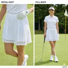 adidas アディダス【L】ゴルフ スカート 白 東京ロゴ 極美品 メッシュ