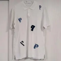 Papas　パパス　コットンリネン　リネン混　鹿の子　ポロシャツ　ワッペンのサムネイル