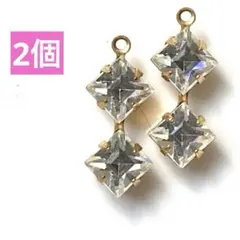 S1①ヴィンテージパーツ　スワロフスキー　ピアスパーツイヤリングパーツ　チャーム