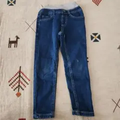 キッズ デニムパンツ 長ズボン ブルー ウエストゴム