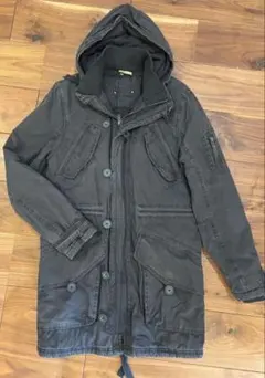 大幅値下【ミリタリーコート】中綿入り フード付き モッズコート ウエスト調整あり