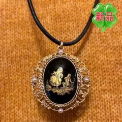 ペンダント オーバル リモージュ風 新品未使用