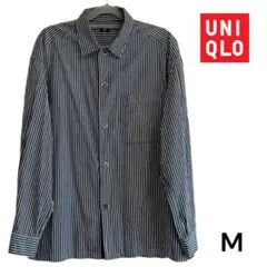 【美品】ユニクロ 長袖シャツ ストライプ Mサイズ
