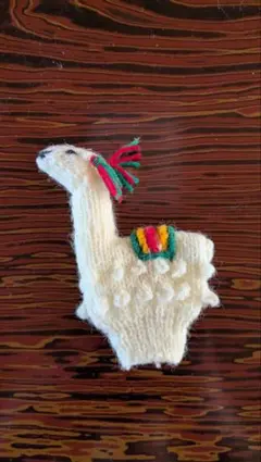 ニット製アルパカ指人形マスコット