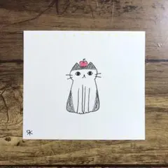 【1214】【ハチワレ猫の絵】オリジナル手描きアナログイラスト原画自作創作アート
