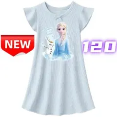 ⭐新品⭐エルサとオラフ プリント 半袖ワンピース プリンセス 子供服 120cm