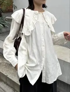 mystic 襟フリルブラウス