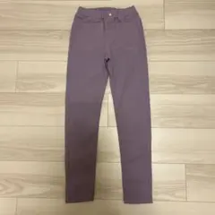 GU 140cm 紫のスキニーパンツ　ウエストゴム調整可能