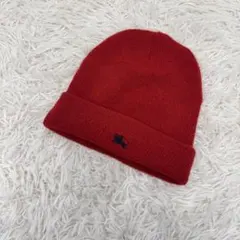 【ヴィンテージ】Burberrys ニット帽　カシミヤ　イングランド　レッド