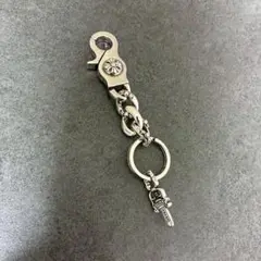 シルバー キーホルダー キーリング クロスフラワー カラビナ フックのサムネイル