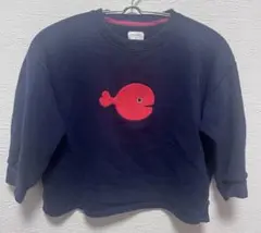 graniph クジラ刺繍 トレーナー 130 ネイビー 五味太郎