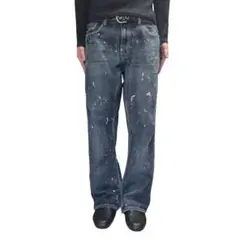 90s archive paint semi flare denim pants