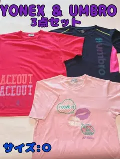 YONEX2点UMBRO計3点セット★Tシャツ レディースOバドミントン/テニス